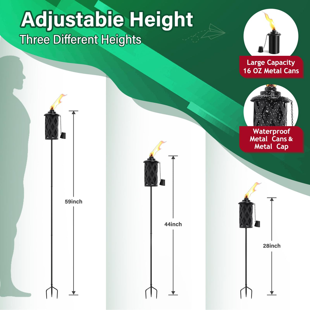 Snogswog citronella torch set of 6 shown in outdoor space