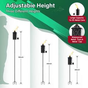 Snogswog citronella torch set of 6 shown in outdoor space