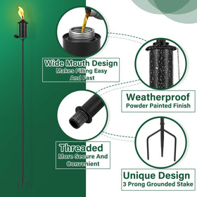 Snogswog garden torch height adjustability from 14.3 to 59 inches.