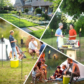 Durable metal construction, weatherproof for year-round use.