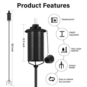 SNOGSWOG citronella torches with 3-prong stake for stable outdoor setup.