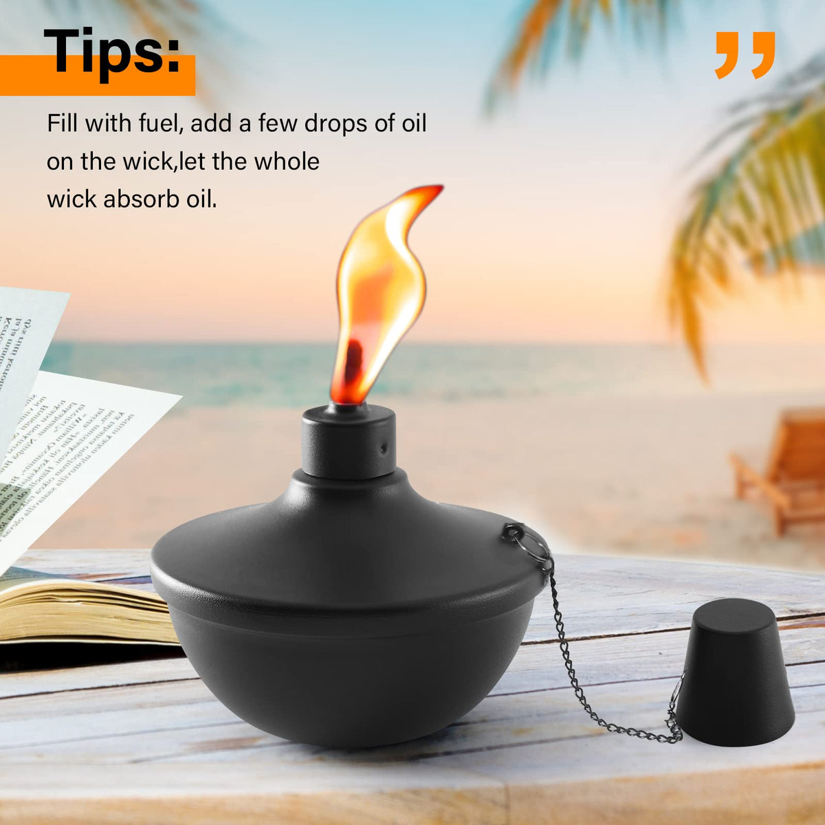 SNOGSWOG refillable citronella torch for extended outdoor use.