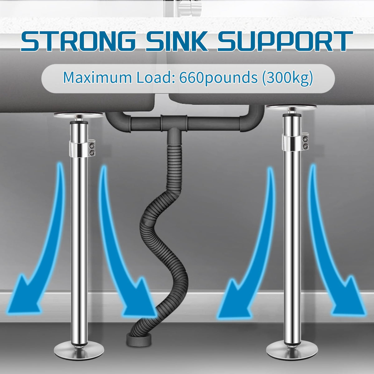 Snowtaros permanent sink repair solution stabilizes undermount sinks with reliable support.