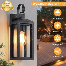 SNRU black finish metal body shows weatherproof design for year-round use