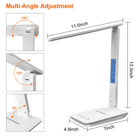 snsok desk lamp smart-display shows time, date, and temperature at a glance