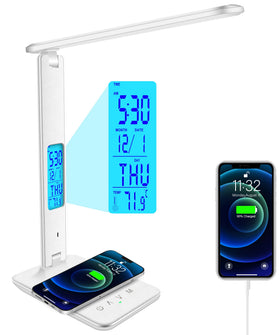 snsok desk lamp with wireless charger provides convenient on-desk charging for devices