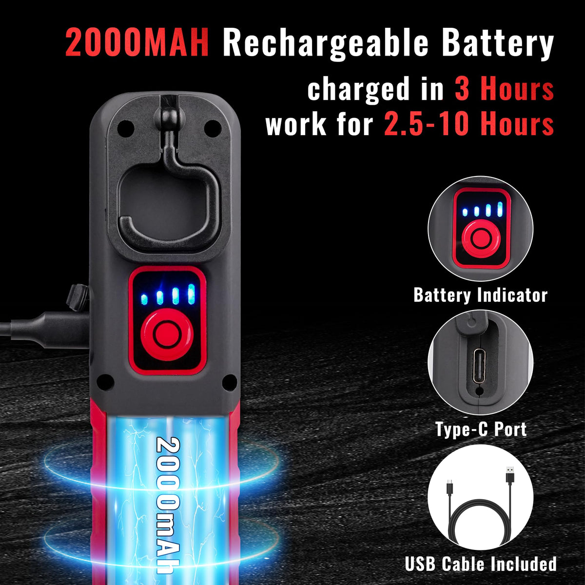 SNUFF 600LM detailing light with 180 degree bracket for hands-free aiming