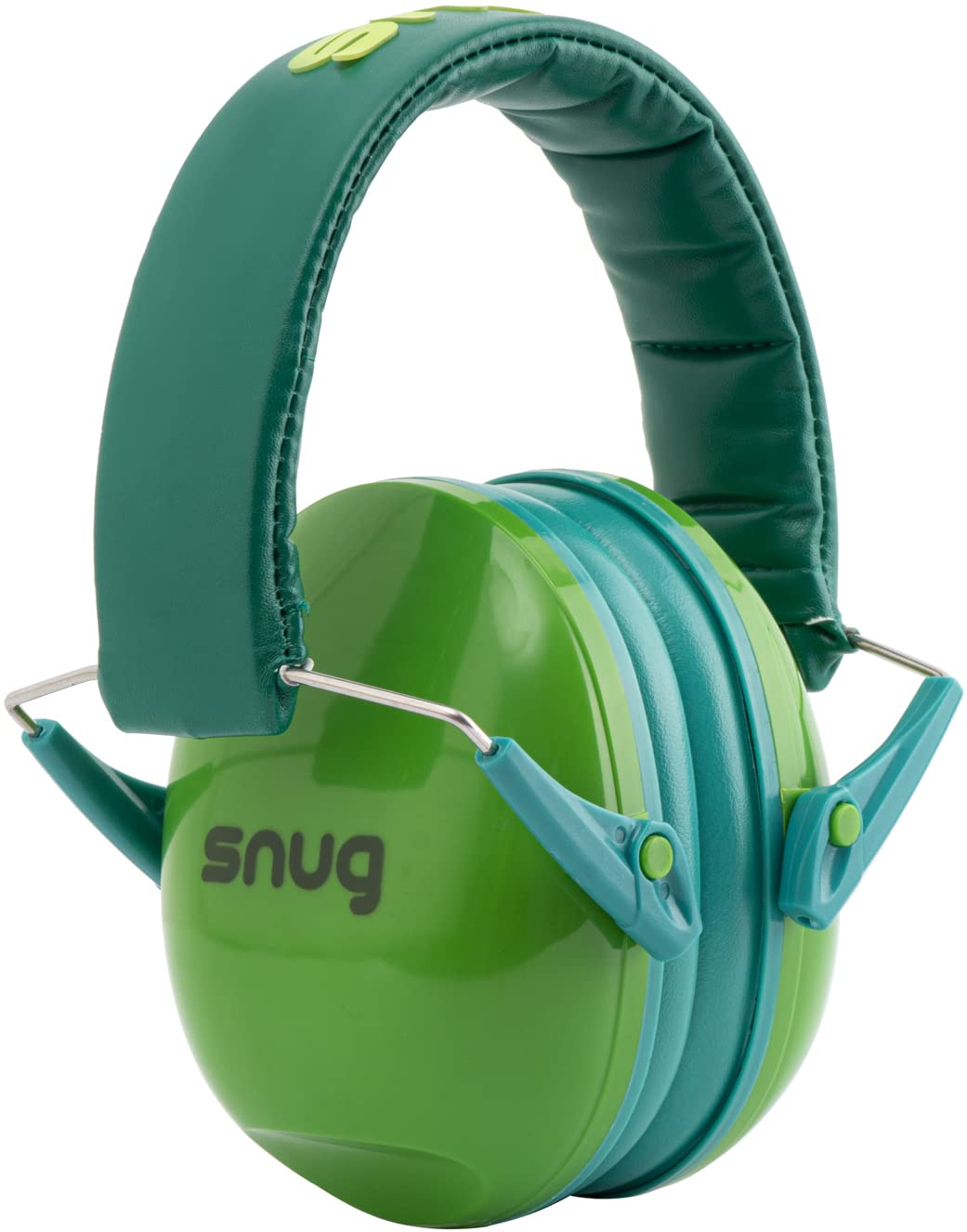 Snug Kids Earmuffs green adjustable fit for growing ears with ambient noise reduction