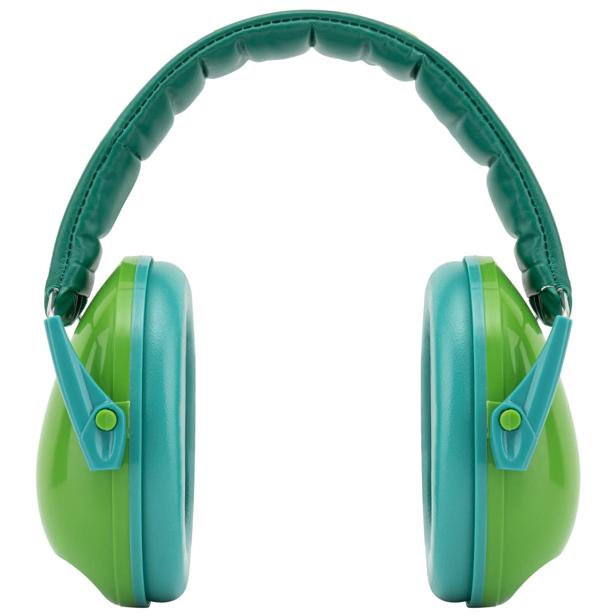 Snug Kids Earmuffs green low-profile clam design stays secure