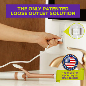 Invisible design clip by Snug Plug securing an outlet discreetly