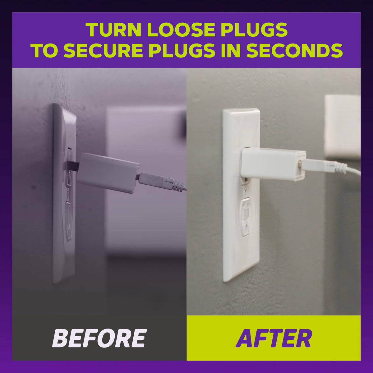 Snug Plug prevents unplugging by providing a stable grip on prongs