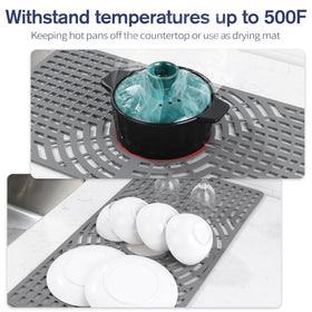 Snuggery silicone sink protector fits most sink types for full-bottom coverage.