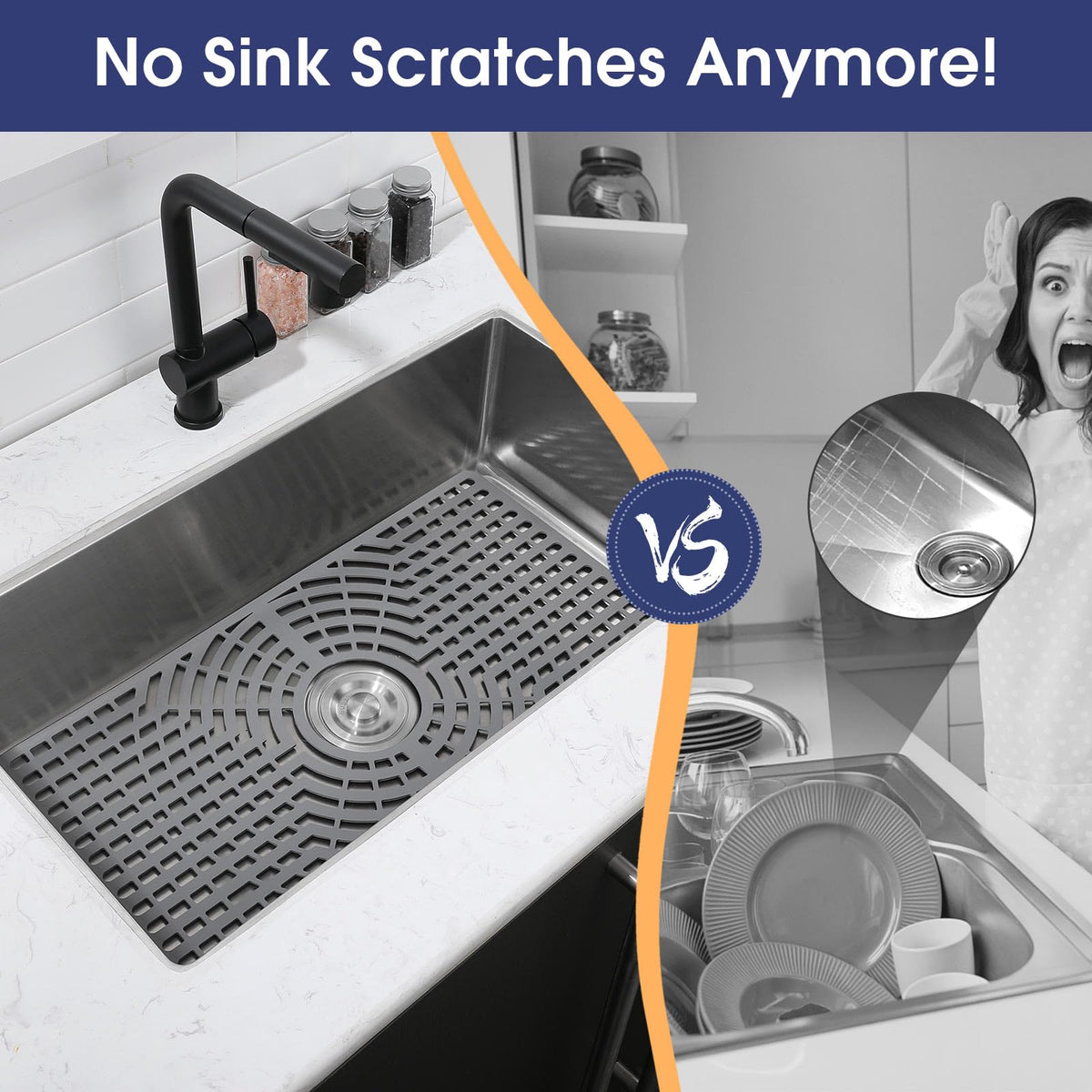 Snuggery sink protector with raised feet keeps items off water for quicker drying.