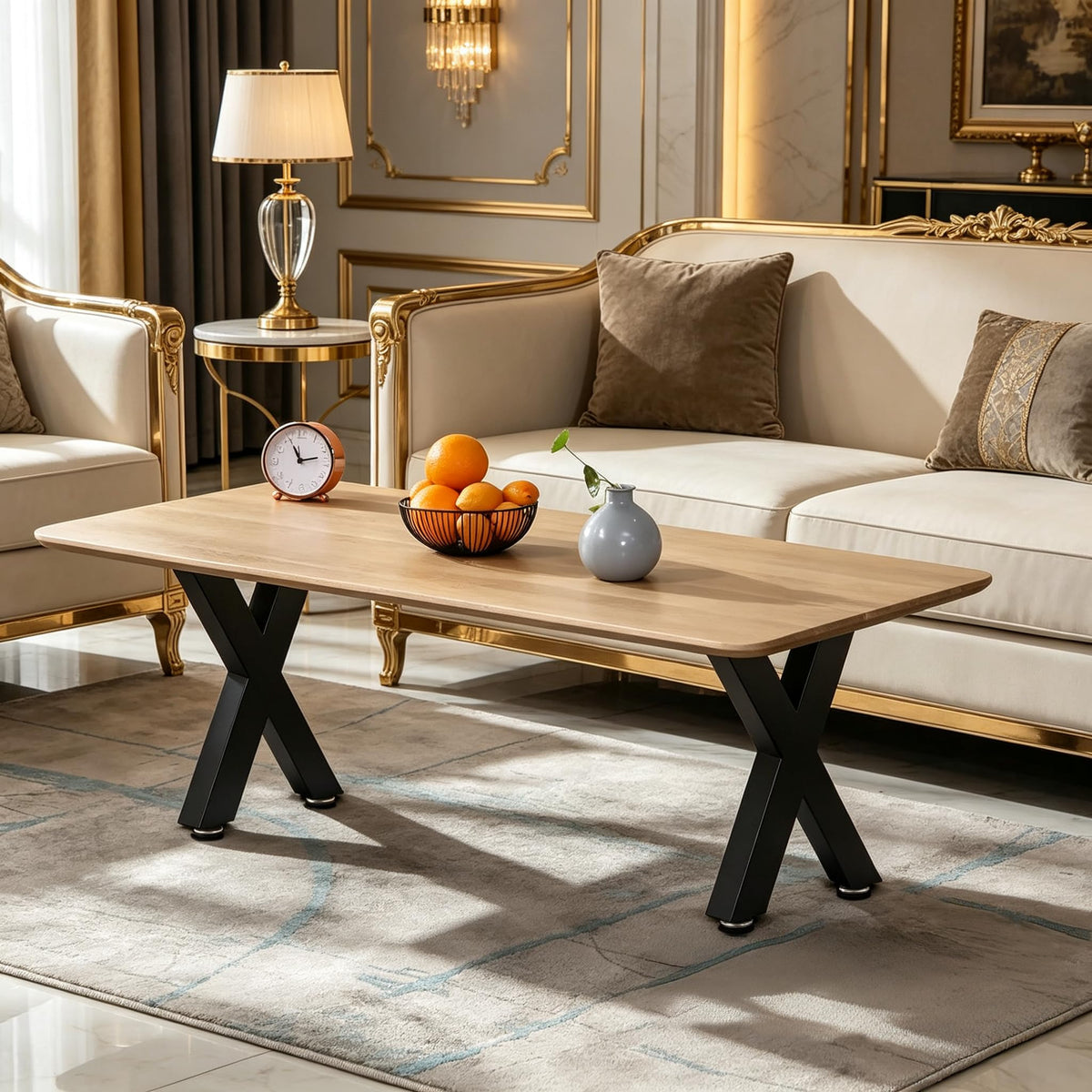 SNYXXOZ coffee table legs black finish detail complements industrial decor