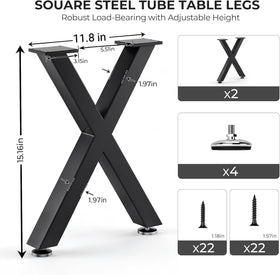 SNYXXOZ coffee table legs close-up on laser-welded joints and black finish