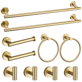Soaez brushed gold towel bar 23.6-inch for tidy, quick-drying bathrooms.