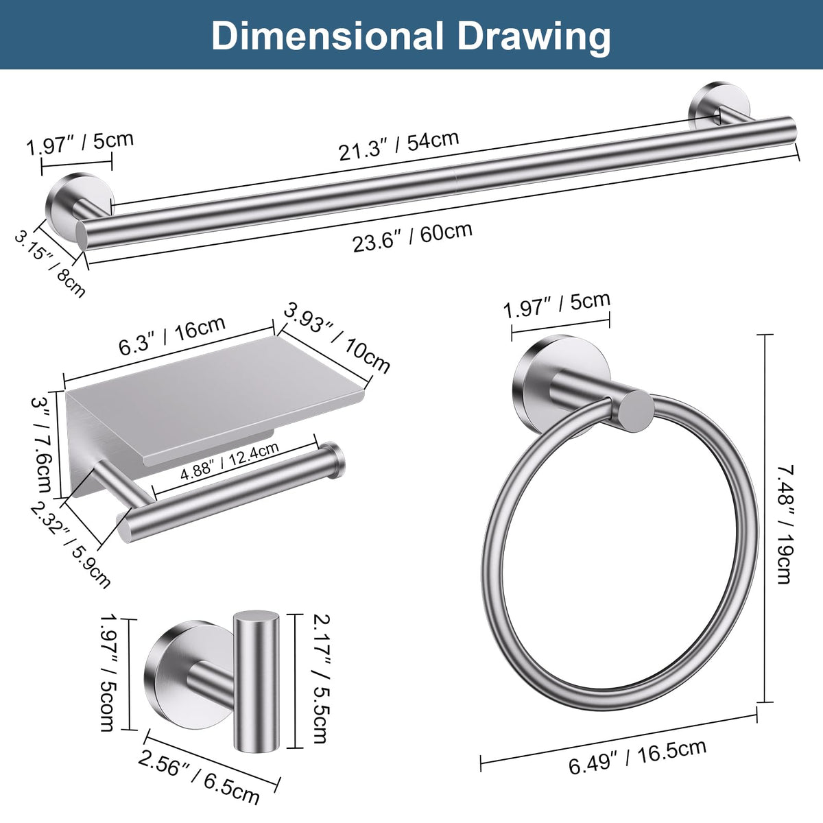 SOAEZ hardware set packaging includes all mounting screws