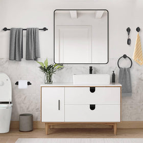 soaez bathroom hardware set enhances cohesive decor with modern matte black.
