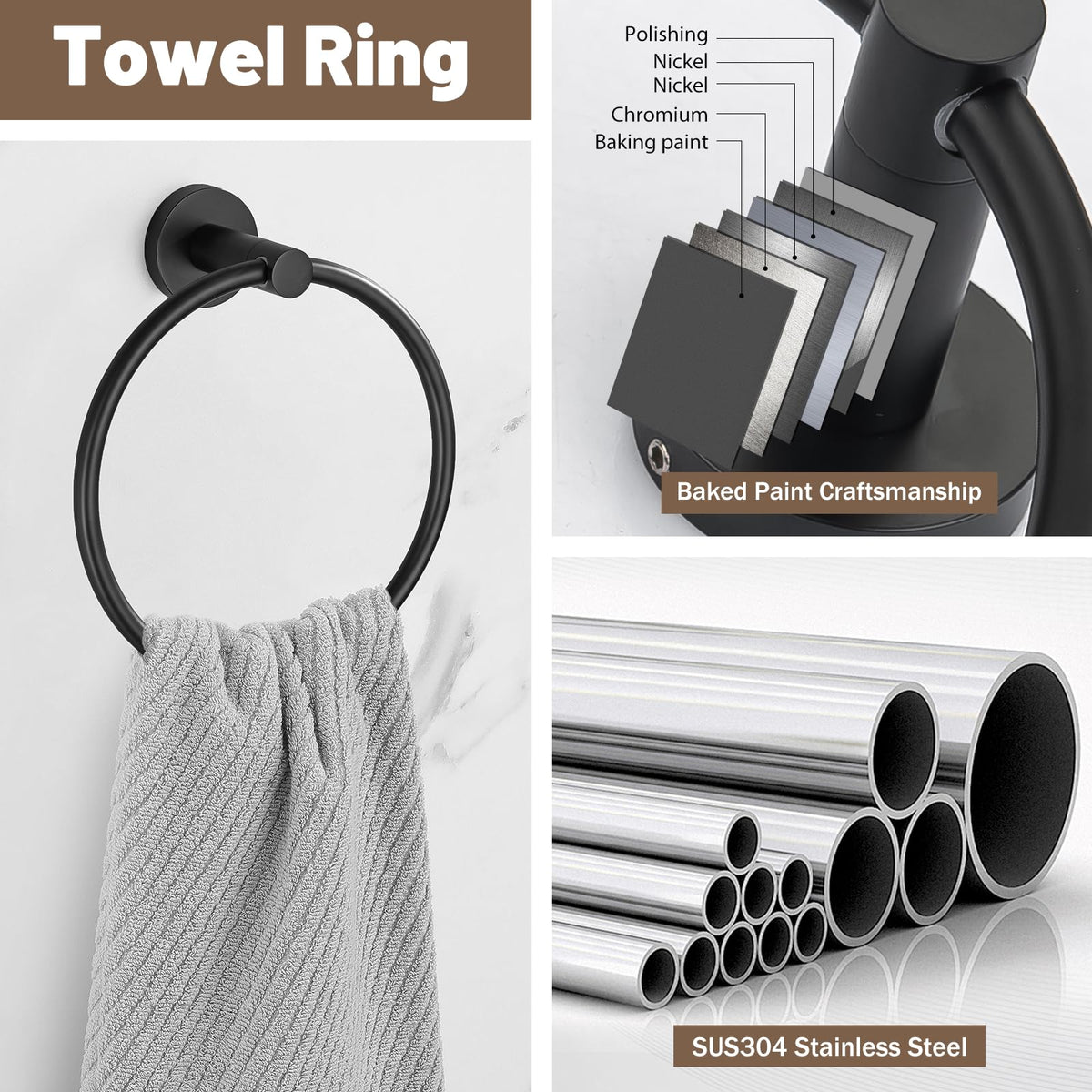 Soaez matte black robe hooks organize robes neatly with a clean, contemporary finish.