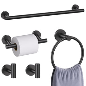 soaez matte black towel bar 23.6in provides sturdy towel storage with modern style.