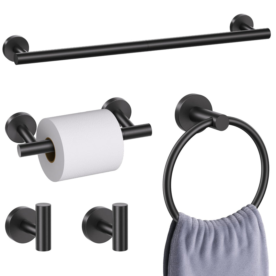 soaez matte black towel bar 23.6in provides sturdy towel storage with modern style.