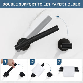 soaez towel ring in matte black adds convenient, accessible towel storage.