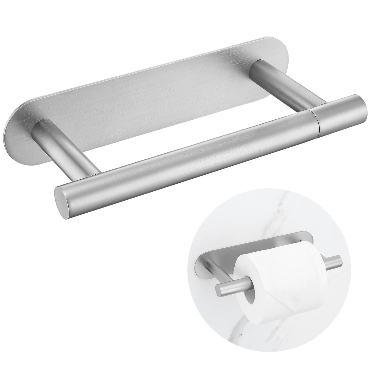 soaez self-adhesive toilet paper holder in brushed nickel for bathroom convenience