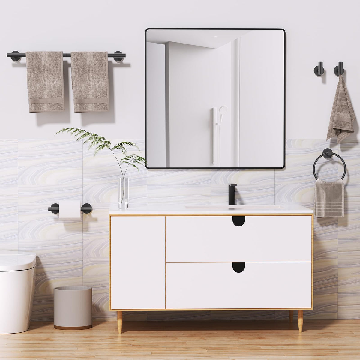 SOAEZ wall-mounted setup creates a neat, organized space.