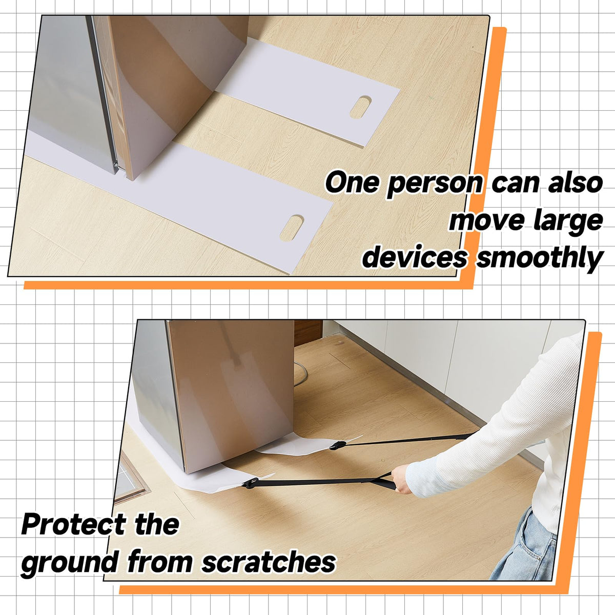 Soaoo heavy-duty appliance mover glides smoothly across a tile floor