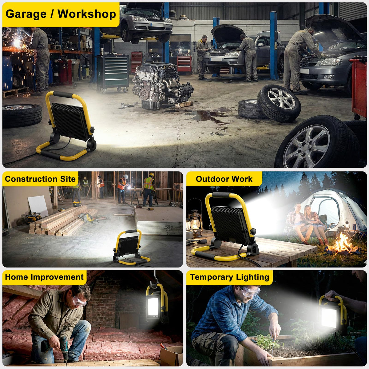 SOARFLY durable construction supports garage and construction lighting needs.