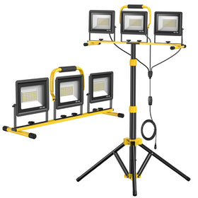 SOARFLY LED work light on stand — bright, versatile lighting for construction.