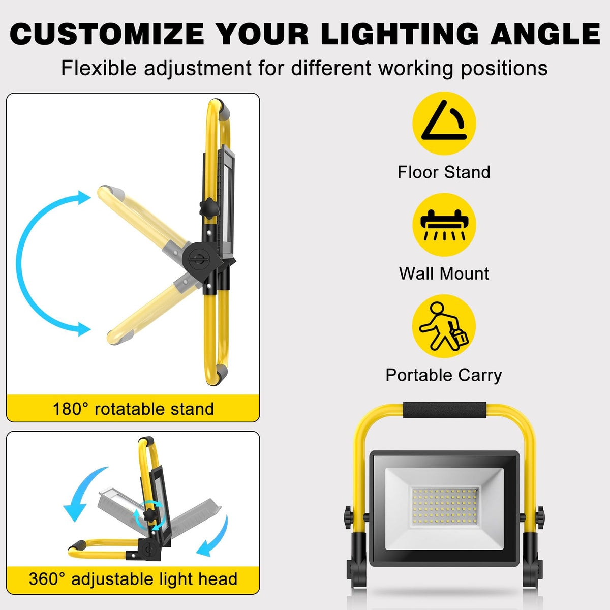 SOARFLY portable light with 6ft cord reaches distant work areas.