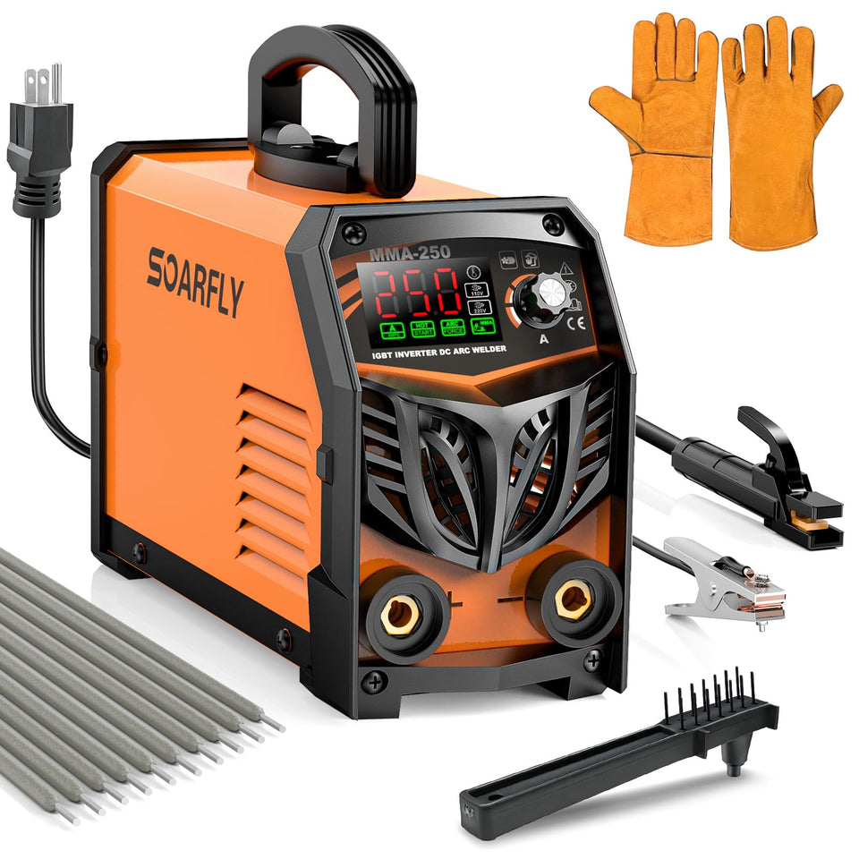SOARFLY Stick Welder front view showing portable design for on‑site work