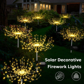Soarling Solar Fireworks Lights copper wires shaped into decorative DIY designs along a path