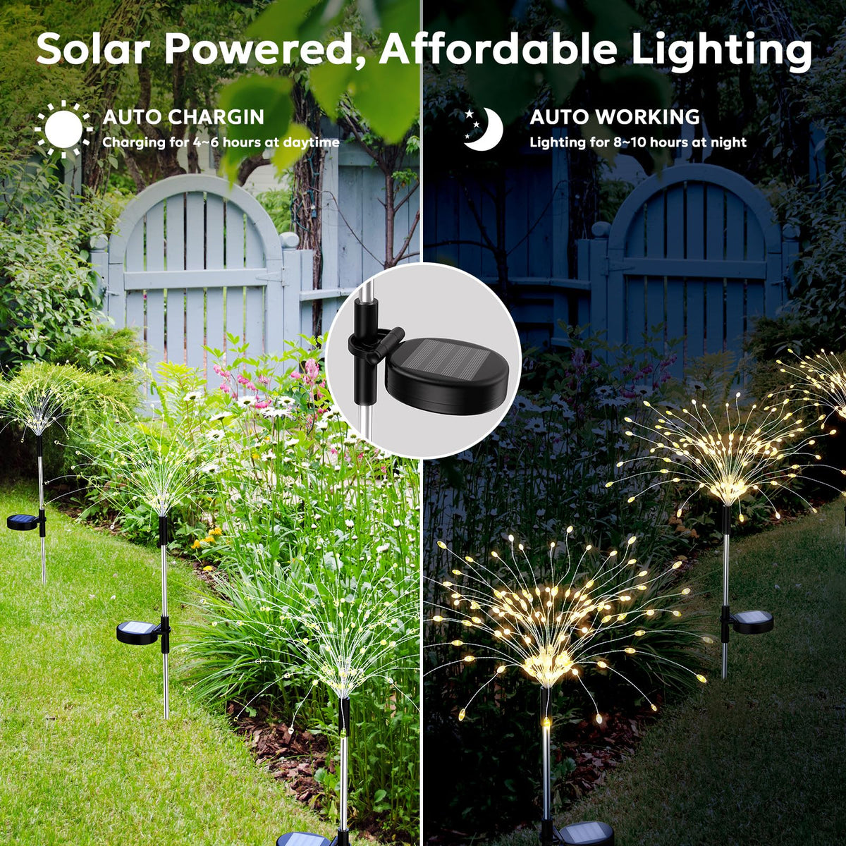 Soarling Solar Fireworks Lights flashing mode adds festive motion to evening gatherings