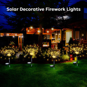 Soarling Solar Fireworks Lights IP65 waterproof housing protects against rain and snow