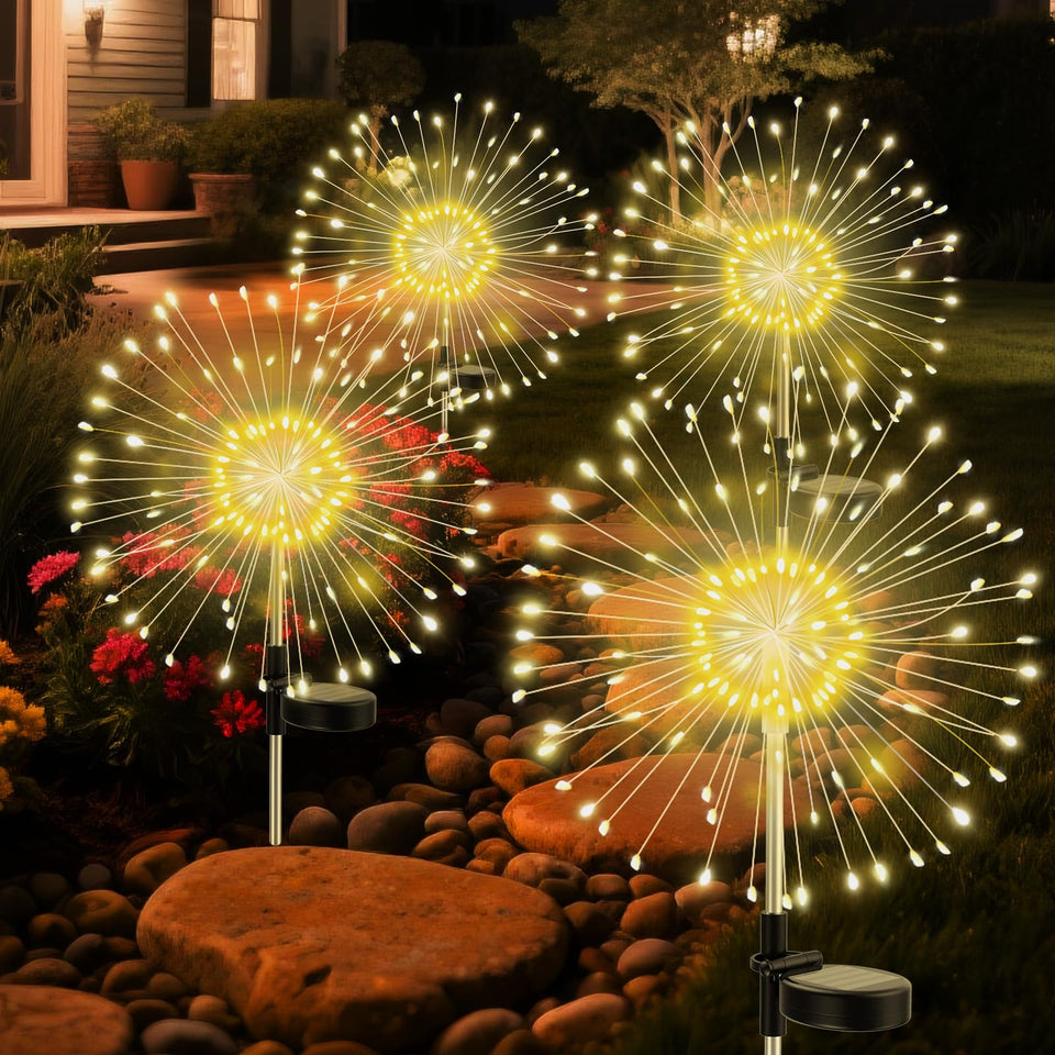 Soarling Solar Fireworks Lights illuminate outdoor space with 120 LEDs for vibrant garden glow