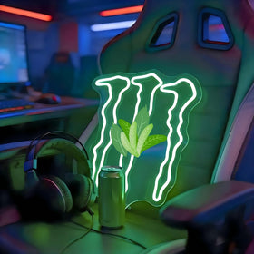 SOCCMIX neon sign with floating acrylic base enhances room aesthetics and wall presence