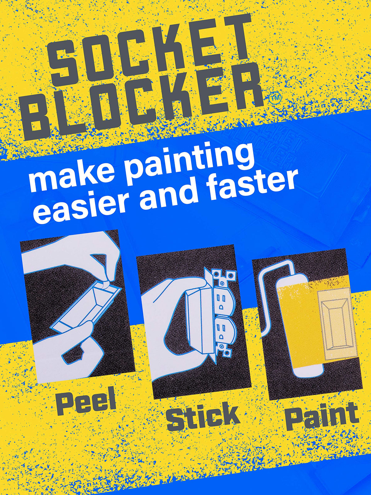 Close-up of Socket Blocker adhesive foam on an outlet