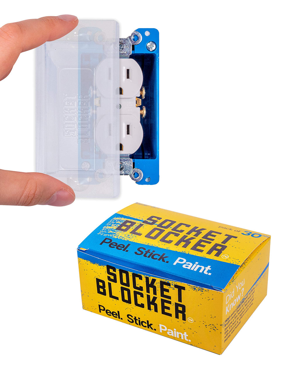 Socket Blocker outlet cover protecting drywall during painting