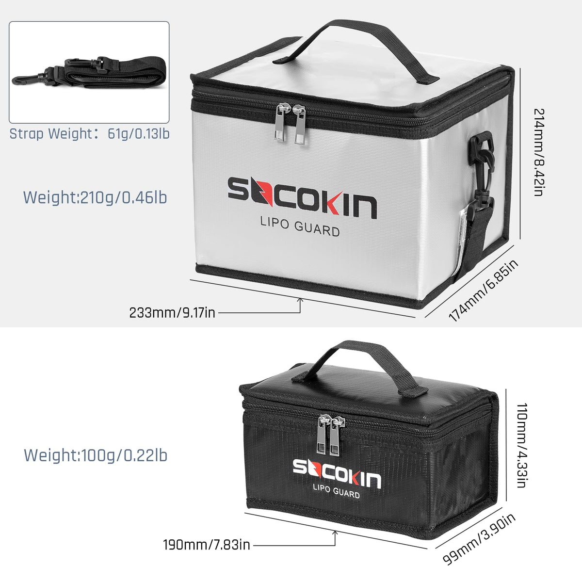 Socokin Lipo Bag charging port ready for safe in bag charging