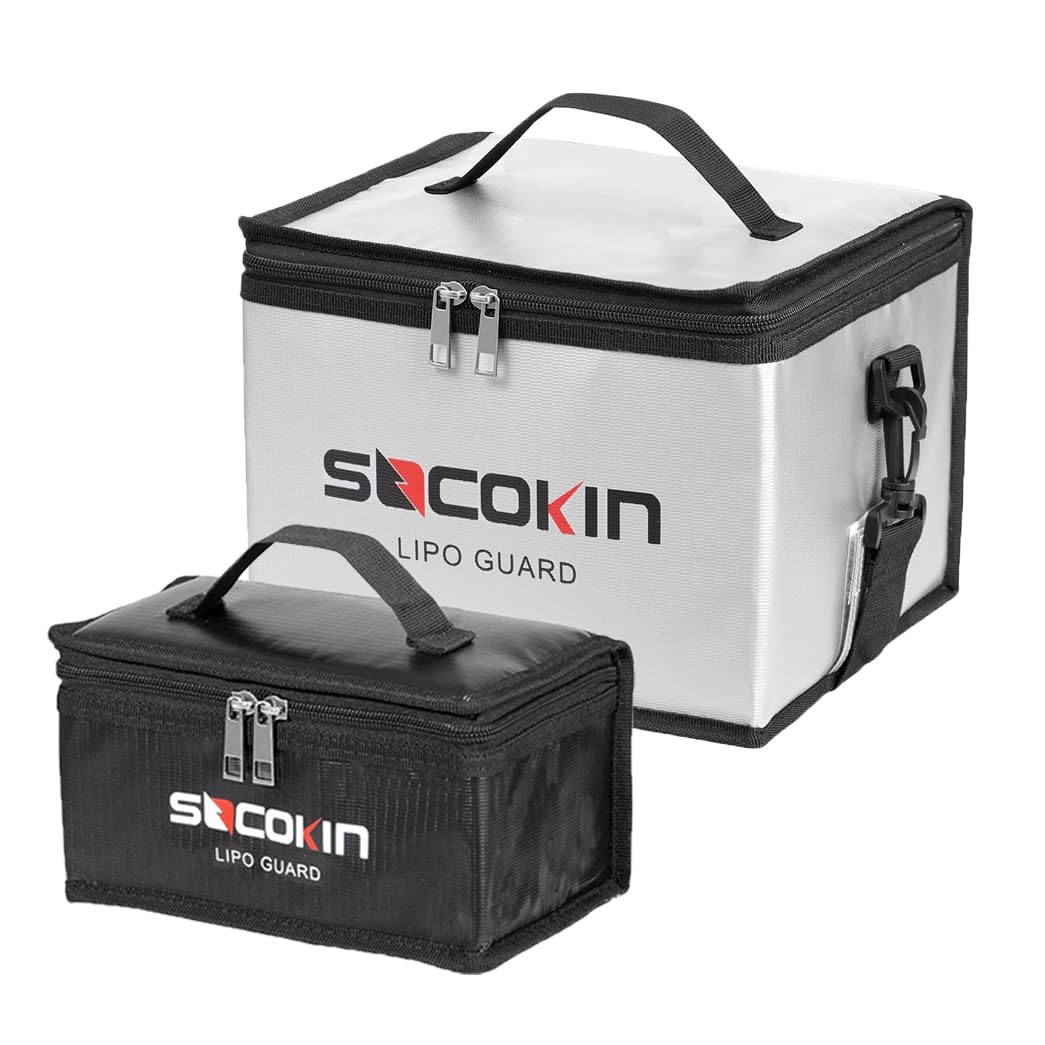 Durable outer layer of Socokin bag protects batteries during travel