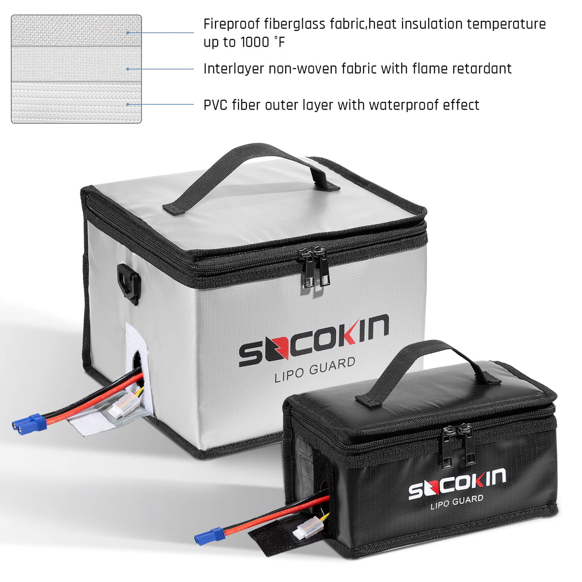 Two pack set of Socokin Lipo Bags for home and travel organization