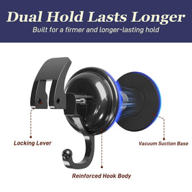 SOCONT suction hook in bathroom with loofah, no drilling required.