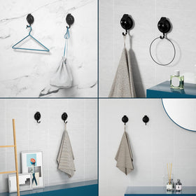 SOCONT suction hook on wardrobe wall supports dressing robes.