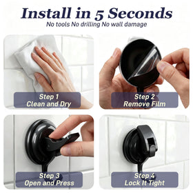SOCONT hook for sponges on tile keeps sink area organized.