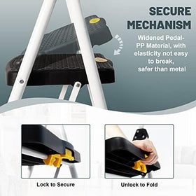 Soctone 4-Step Ladder folded for easy storage and transport
