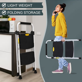 Soctone folding ladder used in kitchen, pantry, or garage tasks