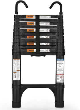 Soctone telescoping ladder extended for high reach and overhead tasks.