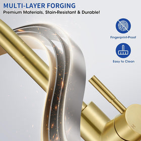 SOEBIZ brushed gold 304 stainless steel finish resists fingerprints and stains